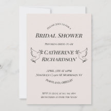 Elegante Dove Bridal Shower Invitación