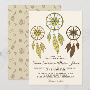 Elegante Dream Catchers Invitación a la boda triba
