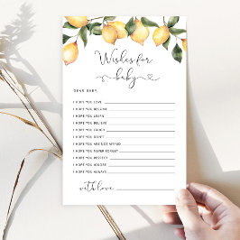 Elegante ducha de limón para bebés con tarjeta de 