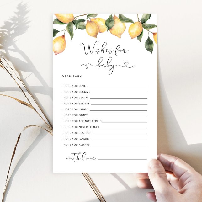 Elegante ducha de limón para bebés con tarjeta de  (Subido por el creador)