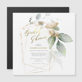 Elegante ducha de novia con eucalipto dorado