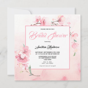 Elegante ducha de novia Sakura. Invitación
