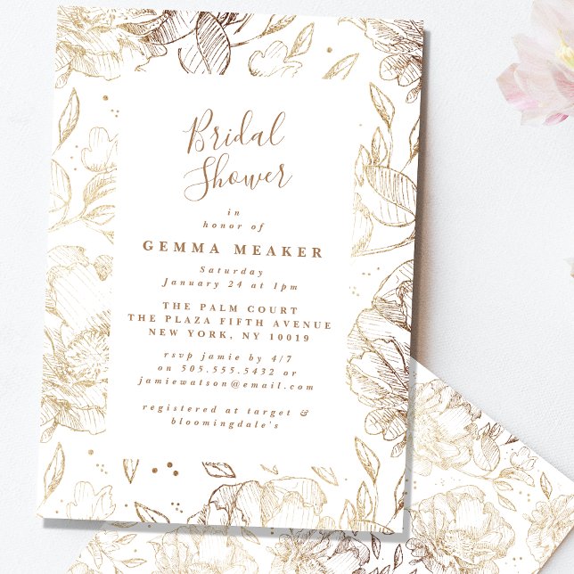 Elegante ducha Faux Gold Floral Bridal (Subido por el creador)