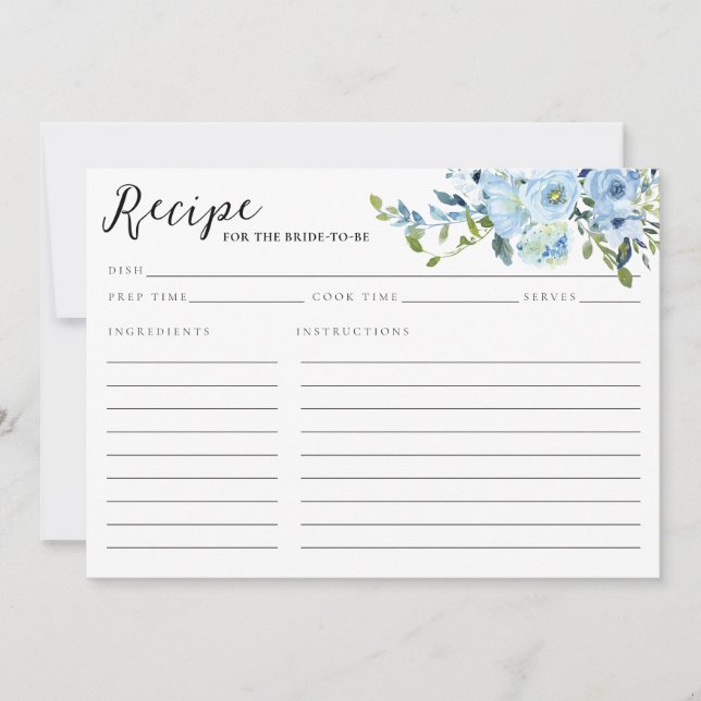 Elegante ducha marital azul floral de la marina (Anverso)