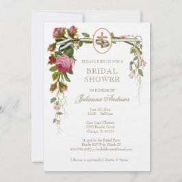 Elegante ducha nupcial Invitación a Rosas cristian