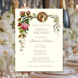 Elegante ducha nupcial Invitación de Rosas católic