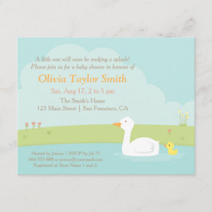 Elegante Duck y Duckling Baby Shower Invitaciones
