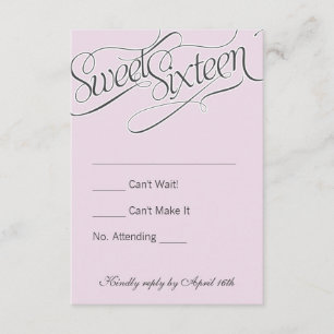 Elegante dulce 16 RSVP en rosa pálido