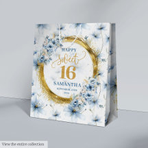 Elegante dulce azul claro Dieciséis Bolsas Purpuri