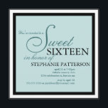 Elegante dulce dieciséis invitaciones Verde azulad<br><div class="desc">Una bella y elegante invitación a la fiesta a la sombra de un verde azulado bonito.</div>