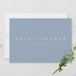 Elegante Dusty Blue Bridal Shower Invitación
