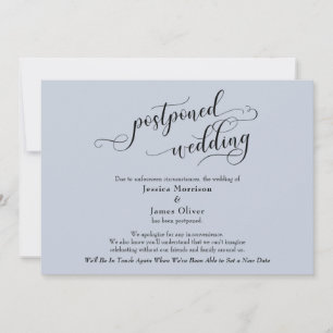 Elegante Dusty Blue Postpong Tarjeta de Actualizac