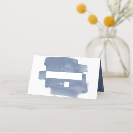 Elegante Dusty Blue Watercolor Boda Tarjeta Place
