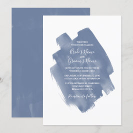 Elegante Dusty Blue Watercolor Invitaciones a la b