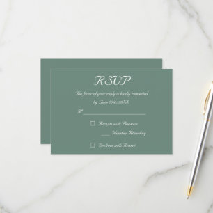 Elegante Dusty Green Wedding Tarjeta de invitación