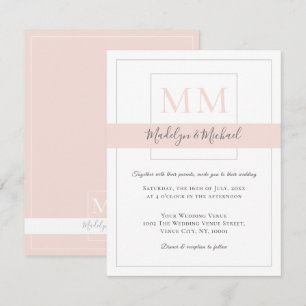 Elegante e moderna invitación a la boda en monogra