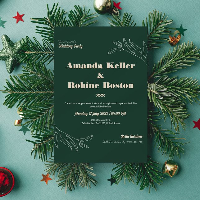 Elegante e moderna línea de arte Invitación a la b (Subido por el creador)