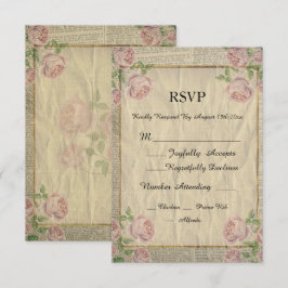 Elegante edición de época impresa y Rosas RSVP
