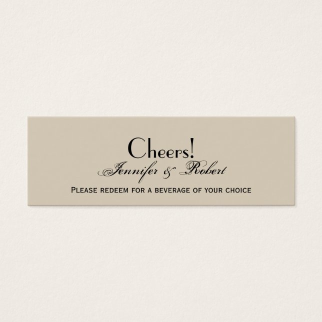Elegante Eggshell Ecru Boda Bebe Ticket (Frente)