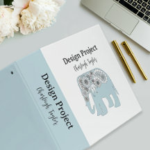 Elegante elefante azul paisley personalizado