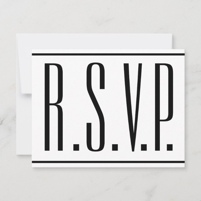 Elegante, elegante, evento "R.S.V.P." Tarjeta (Anverso)