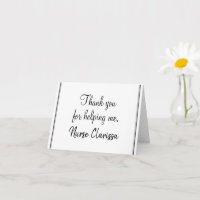 Elegante, elegante tarjeta "Gracias por ayudarme"