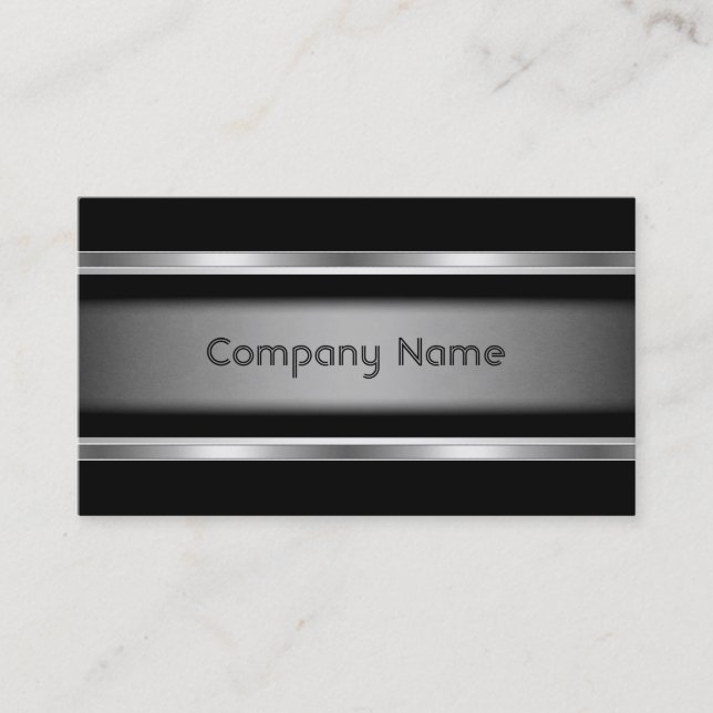 Elegante empresa de tarjetas de visita Black Gray  (Anverso)