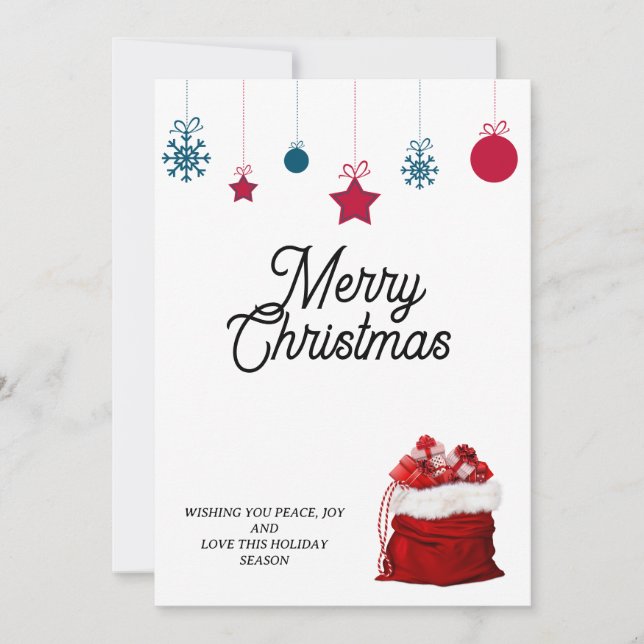 Elegante en Blanco y Rojo | Feliz Navidad  (Anverso)