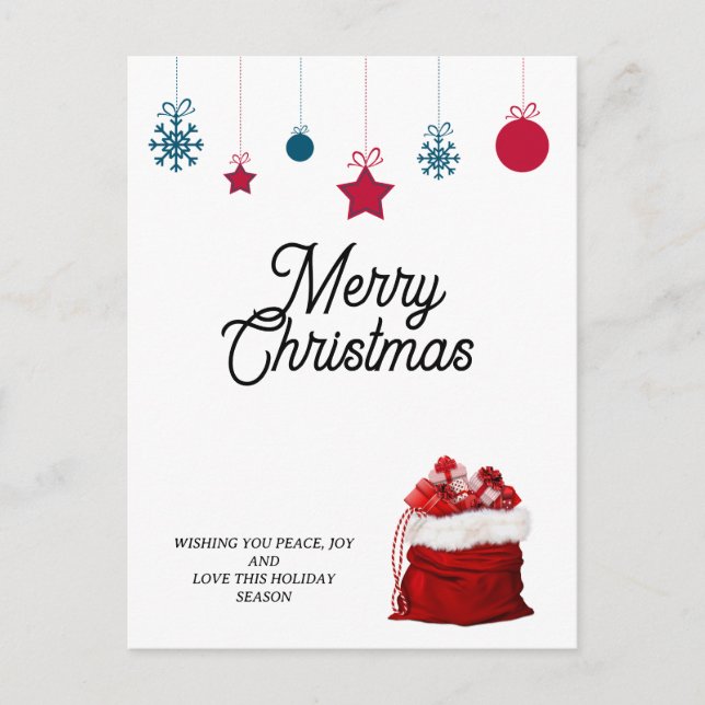 Elegante en blanco y rojo | Feliz Navidad (Anverso)