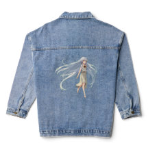Elegante en la Chaqueta de Denim Femenino de Anime