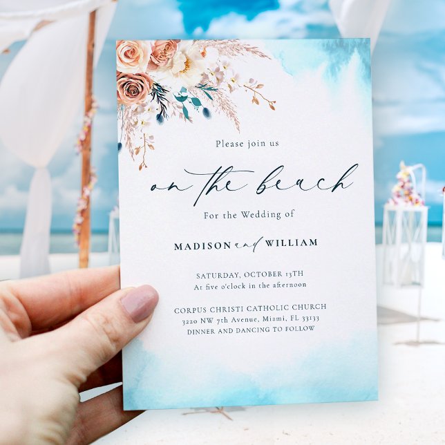 Elegante en la invitación a la boda acuática de la (Subido por el creador)
