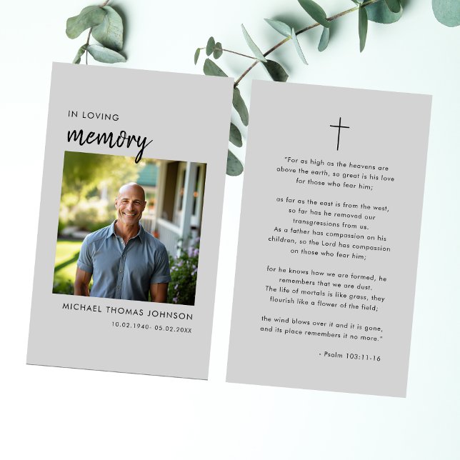 Elegante En Tarjeta De Oración De Fotos Funerales  (Subido por el creador)