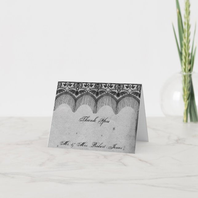 Elegante Encaje Gótico Agradecimiento de Boda Eleg (Anverso)
