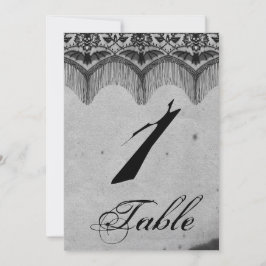 Elegante encaje gótico número de mesa de boda de l