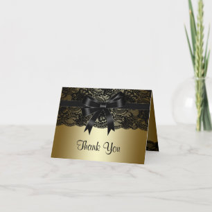 Elegante encaje negro Tarjetas de agradecimiento n