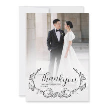 Elegante Encantadora Tarjeta de Agradecimiento de 