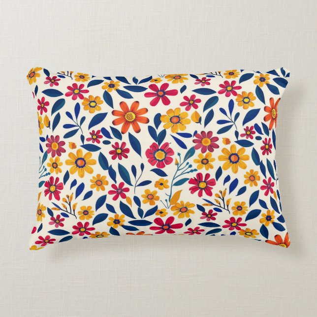 Elegante Encanto Floral Almohada Acento (Anverso)