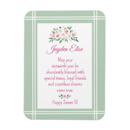 Elegante Encanto. Imán de tarjeta Sweet 16 persona