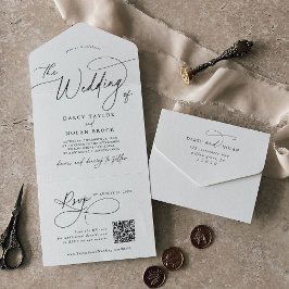Elegante Encanto QR Todo En Invitaciones De Una Bo
