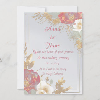 Elegante ensayo floral Invitación a la boda