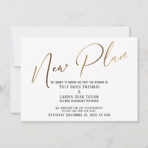 Elegante escritura a mano de oro Nueva Invitación 
