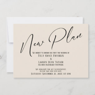 Elegante escritura a mano Nueva Invitación de crem