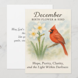 Elegante Escritura Cristiana Cardenal de Diciembre