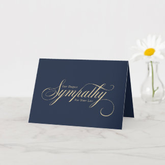 Elegante Escritura Dorada Tarjeta de Condolencias