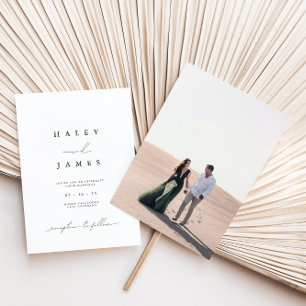 Elegante escritura neutral de foto invitación a ma