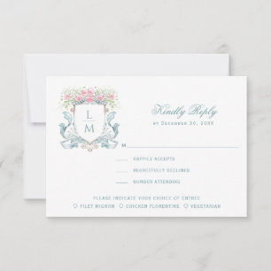 Elegante Escudo con tarjeta de respuesta RSVP para