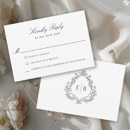Elegante Escudo de Boda formal Monograma RSVP