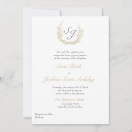 Elegante Escudo Vino Invitación Formal