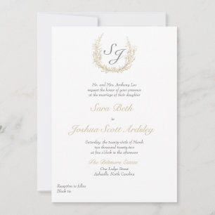 Elegante Escudo Vino Invitación Formal