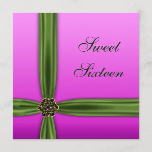 Elegante Esmeralda Rosa Dulce Invitación Fiesta Di